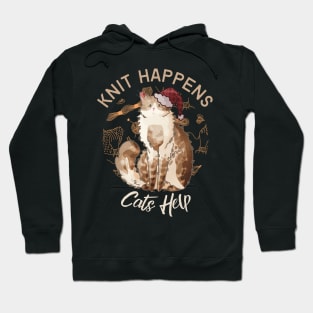 Knit Happens, Cats Help - Cream Fluffy Cat Hoodie